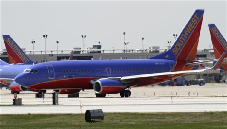 A Southwest Airlines aircraft taxies at Philadelphia International Airport. The airline was top-rated in a new Consumer Reports survey.